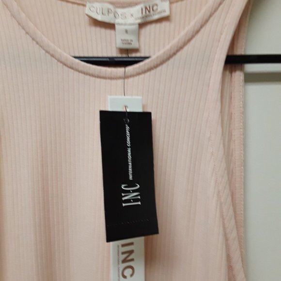 NWT Culpos x INC Nude Blush Tank Ribbed Maxi Dress Size Small **A** - Picture 1 of 6
